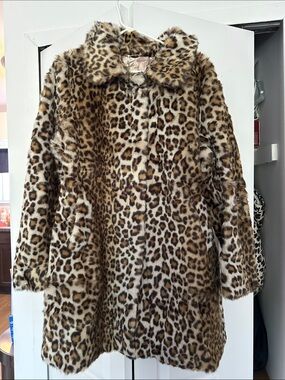 Bellivera Leopard Print Faux Fur Coat - Women’s Animal Print Jacket
